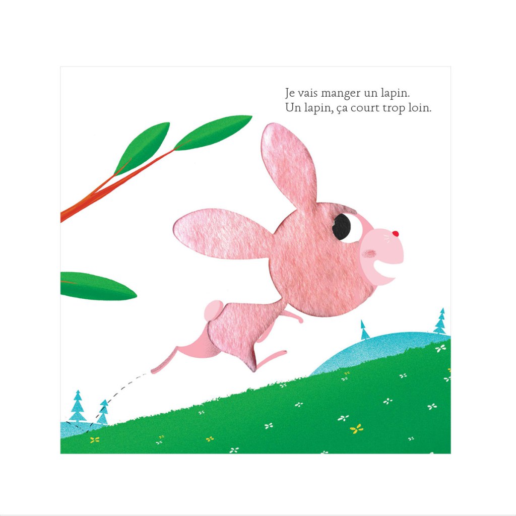 Livre dans lequel l'enfant peut toucher le pelage du lapin
